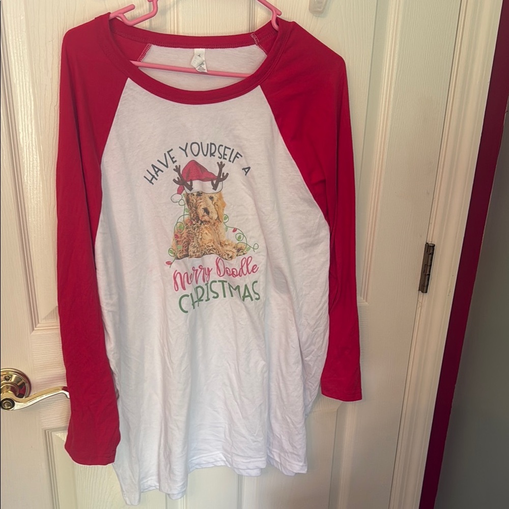 Red and White Christmas Raglan Shirt